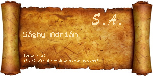 Sághy Adrián névjegykártya
