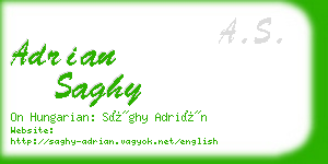 adrian saghy business card